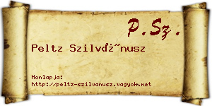 Peltz Szilvánusz névjegykártya